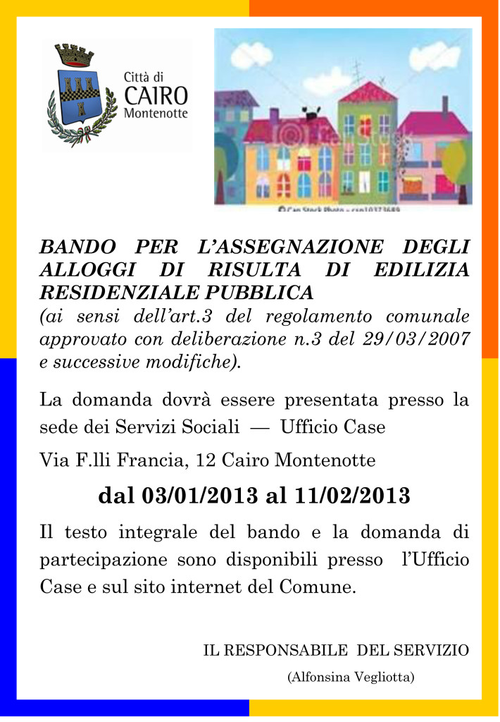 Bando Edilizia Residenziale Pubblica 2012